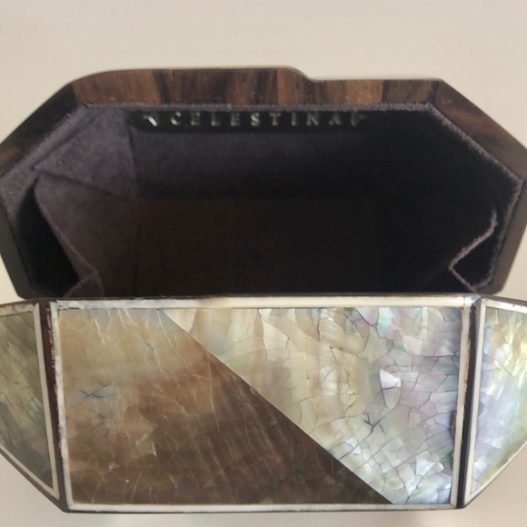 Celestina Mother of Pearl Geometric Clutch - Picture 8 of 10